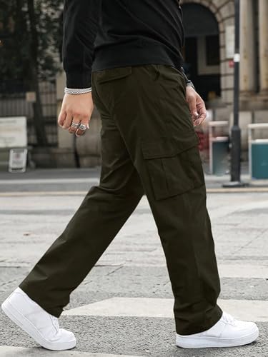 Greciilooks MenS Regular Fit Low Rise Cargos Trousers | Cargo Track Pant | Loose Fit | Regular Trouser | Treck PentS With Mult