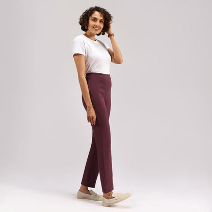 Blissclub Womens Straight Pants (Ultimatestraight_Purple_Prachi Rebel