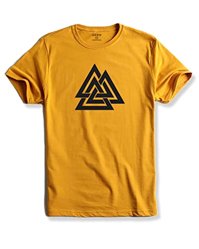 ADRO Triangle Mens Printed T-Shirt (RNR-M-TKT-MU_Mustard_XL)
