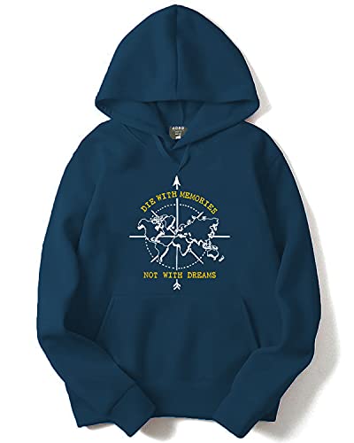 ADRO Men's Cotton Neck Hooded Sweatshirt (H21-M-DIE-SB_Teal_XL)