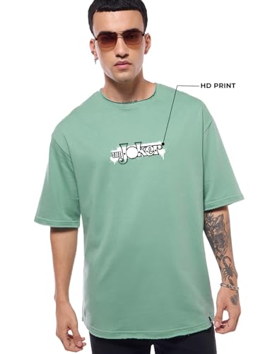 Bewakoof Heavy Duty 1.0 Official DC Merchandise Joker Mens Graphic Printed Oversized Fit Half Sleeve Round Neck Terry T-Shirt_6