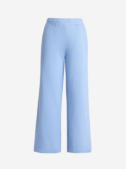 The Souled Store Flared Joggers: Powder Blue Women and Girls Pull On Solid Cotton Flared Joggers