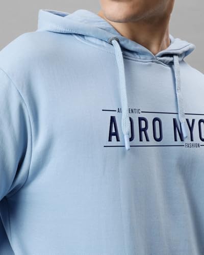 ADRO Men's Printed Hoodie, Steel Grey, Size 48, Cotton Material, Model H24-ADRO-SG