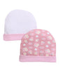 BUMZEE Pink & Light Pink Baby Girls Round Cap Pack of 2 Age - 0-3 Months (Peb9322B-pnk.LPK)