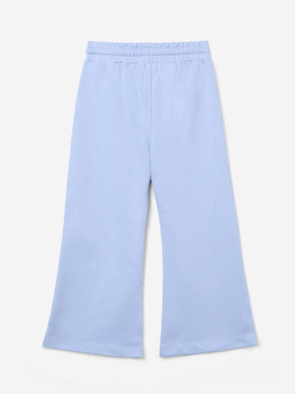 The Souled Store Lilo & Stitch: Beach Vibes Girls Drawstringed Blue Graphic Printed Cotton Joggers (2-8 Yrs)