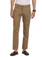 Turtle Men Polyester Cotton Khaki Solid Ultra Slim Fit Casual Trouser