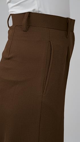 Greciilooks High Waist Cotton Trousers For Women  Flared Parachute Pants With Side Pockets | Casual Travel Cargo Pants Dark Brow