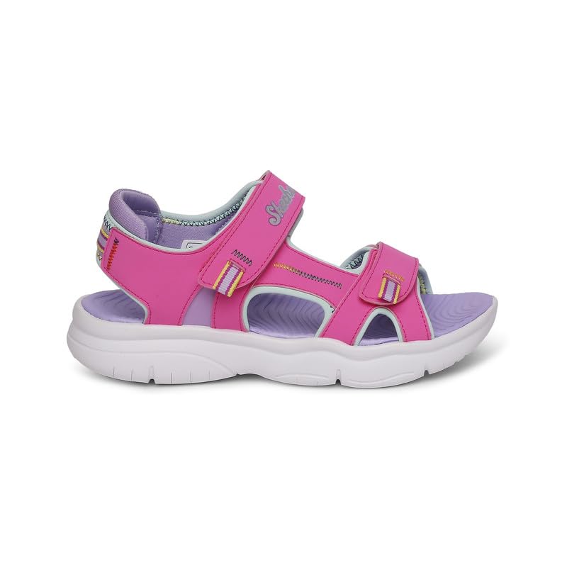Skechers Girls Flex Splash Vibrant Vegan Lightweight Cushioned Comfort Midsole Sandals & Floaters