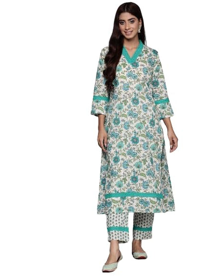 Varanga WomenS Silk Blend Solid Regular Kurta Set