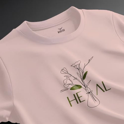 Nobero MenS Graphic Print Regular Fit T-Shirt (1M-Twts-C0772_Blush
