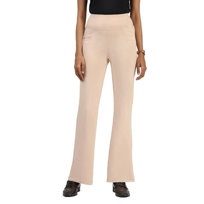 BlissClub AM:PM Cotton Flare Pants for Women Above 55 ft Tall | Wide Waistband, 4 Pockets | Bell Bottom Pants and high Waist Tr