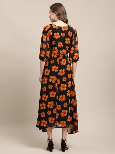 Tee Projekt Women Stylish Maxi Dress|Elegant Graceful Georgette Dress