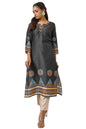 Soch Womens Black Muslin Blend Embroidered Kurta With Beads