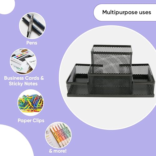 YAJNAS Bileder Metal Stationery Items Organizer for Office and Home Table Top Pen Pencil Holder | Desk Organiser Or Study, Makeu