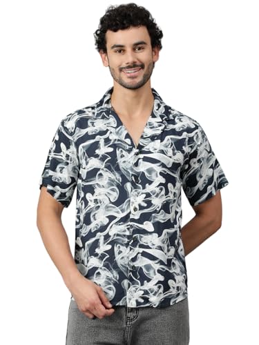 Kotty MenS Fashionable/Casual Printed Spread Collar & Premium Fabric & Stylish & Comfortable Casual Wear Shirt(Multicolor,M)