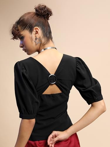 Ketch WomenS Casual Fit Tops (Khtp000483_Black