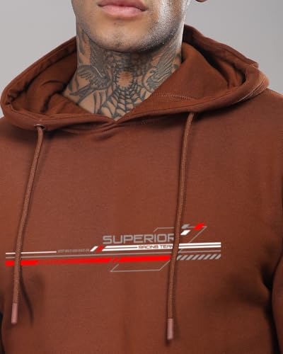 ADRO Printed Hoodie for Men, Cotton Sweatshirt, Green, Small, Model H24-RAC-GRN