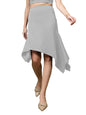 OOMPH! A-Line Handkerchief Hem Lycra Skirt for Women Grey - msk236