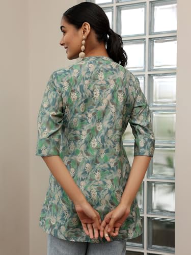 Libas WomenS Silk Blend Printed Straight Kurtis (58160O_Green