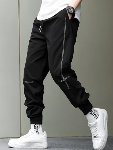 Nobero MenS Loose Sweatpants (1M-Bwjg-R0148_Black