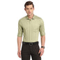 Turtle Men Green Pure Cotton Solid Slim Fit Formal Shirts