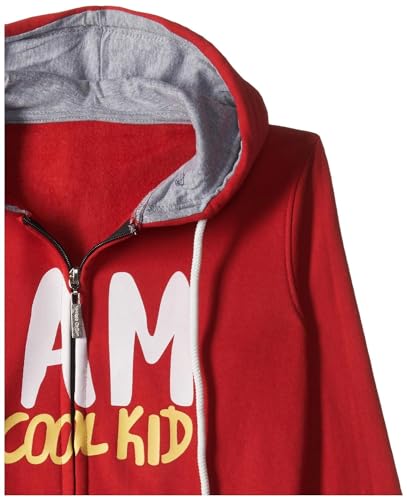 T2F Cotton Hooded Neck Regular Fit Hoodie (Boys-SS_35_Red