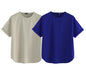 Juneberry Pure 100% Cotton Oversized Loose Baggy Fit Round Neck With Drop Shoulder Swanwhite & Royal Blue Half Sleeves Boyfriend