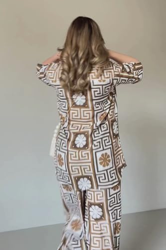 Leriya Fashion Womens Rayon Printed Regular Dress (LF-W2192&TR1150_Brown