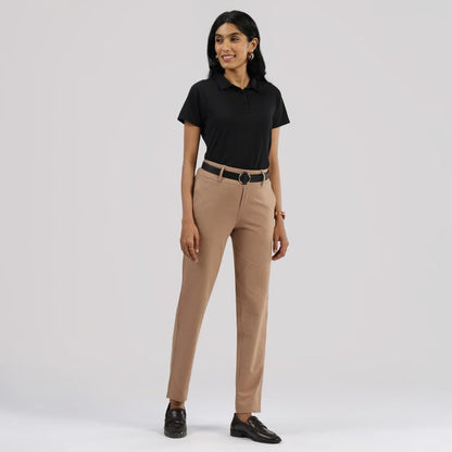 BlissClub Work-to-Wine Twill Straight Pants, Twill Pattern, Cotton Pants, Breathable and Stretchy