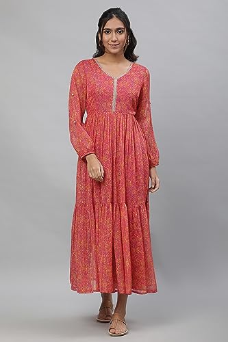 Aurelia Purple Floral Printed Midi Dress For Women