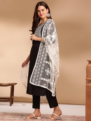 LookMark Kurta Set: Fashion That Defines Grace and Glamour: Elevate Your Wardrobe with Our Cotton Blend Sets! Black