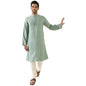 Fabindia Green Viscose Silk Slim Fit Kurta