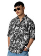 The Souled Store Looney Tunes: Sylvester Men and Boys Short Sleeves Collared Neck Black All Over Printed Viscose Lightweight Cas