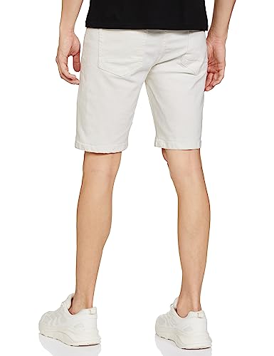 The Indian Garage Co Men Slim Fit Placement Print Mid-Rise Denim Shorts