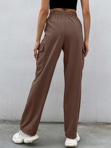 Leriya Fashion WomenS Parachute Cargo Pants  High Waist Flared Korean Trousers With Pockets | Trendy Casual Wear For Daily & Tra
