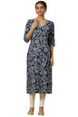 Aurelia WomenS Floral Printed Straight Kurta | V-Neck Kurta For Women | Printed Kurta For Women | Beautiful Regular Fit Kurta Fo