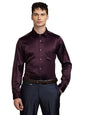Turtle Men Purple Slim Fit Solid Poly Satin Party Shirt