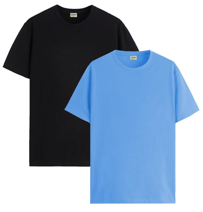 ADRO T Shirts Pack of 2 Mens Tshirts Cotton T Shirts for Men Tshirt T-Shirts Combo T Shirts Tshirts for Men Plain Solid Tshirts