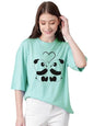 KOTTY Womens Cotton Blend Printed Oversized T-Shirts