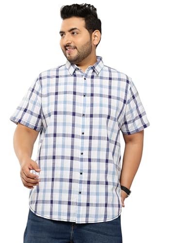 Thomas Scott Mens | Premium | Plus Size | Regular Fit | Short Sleeves | Spread Collar | Tartan Checks | 100% Cotton | Casual |
