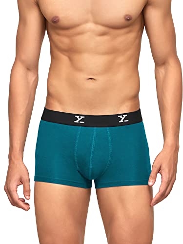 Xyxx MenS Underwear Shuffle Intellisoft Antimicrobial Micro Modal Trunk Pack Of 5 (Black;Grey;Yoga Pet;Lightning Bolt;Deep Sea