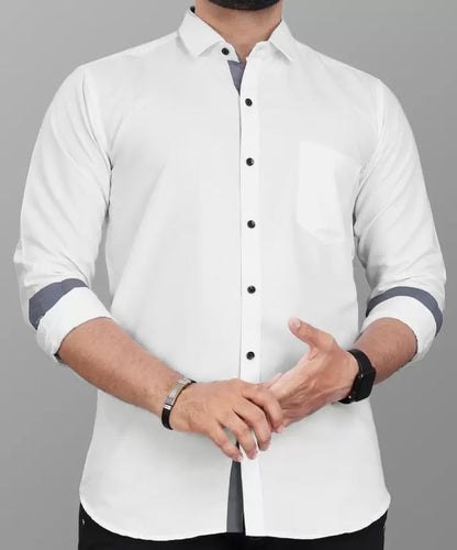 Tee Projekt Casual Cotton Long Sleeve Shirt for Men Formal Wear Regular Wear