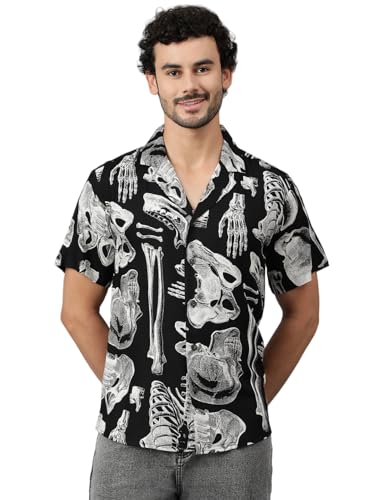 Kotty MenS Fashionable/Casual Printed Spread Collar & Premium Fabric & Stylish & Comfortable Casual Wear Shirt(Multicolor,M)
