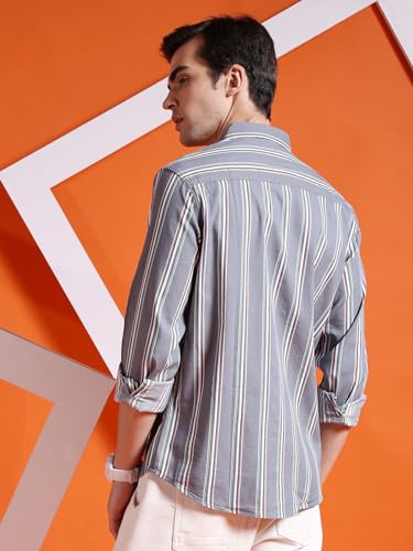 The Indian Garage Co Mens Slim Fit Shirt (0723-SHSTYD-04_Grey