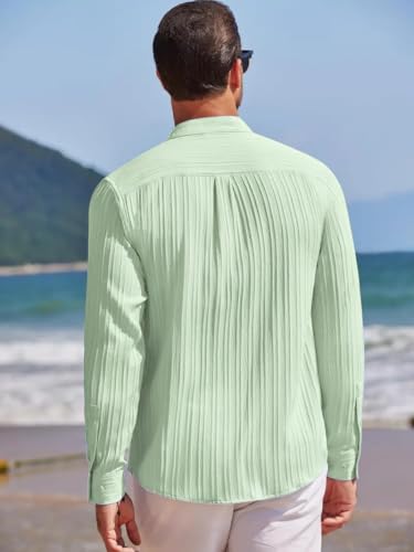 Leriya Fashion Mens Solid Regular Fit Shirt (LF-MS-6242_Green