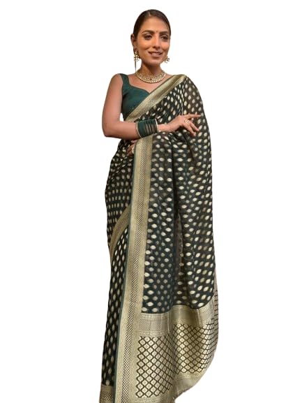 Flosive WomenS Kanjivaram Cotton Withtrendy And Grand Beautiful Rich Design Pallu. With Beautiful Full Body Weaving Jaquard Bor