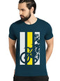 ADRO Men's Bike Rider Printed Cotton T-Shirt (RN22-2-BIK-SB_Teal_XL)
