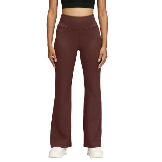 BlissClub Womens RibSupreme Flare Pants, Flared Silhouette, Concealed Zipper Pocket, High-Rise Waistband, Sculpting fit,Tall Var