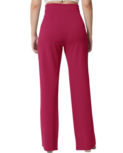 Noble Monk Women Regular Fit Casual Pant| High Waist Trouser | Wide Leg Baggy Korean Trousers For Women