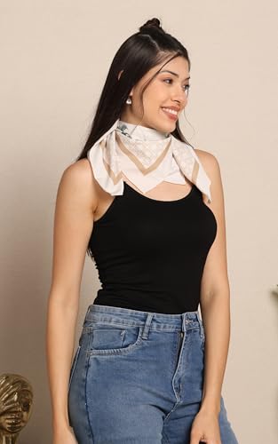 Greciilooks WomenS Crepe Silk Square Scarf